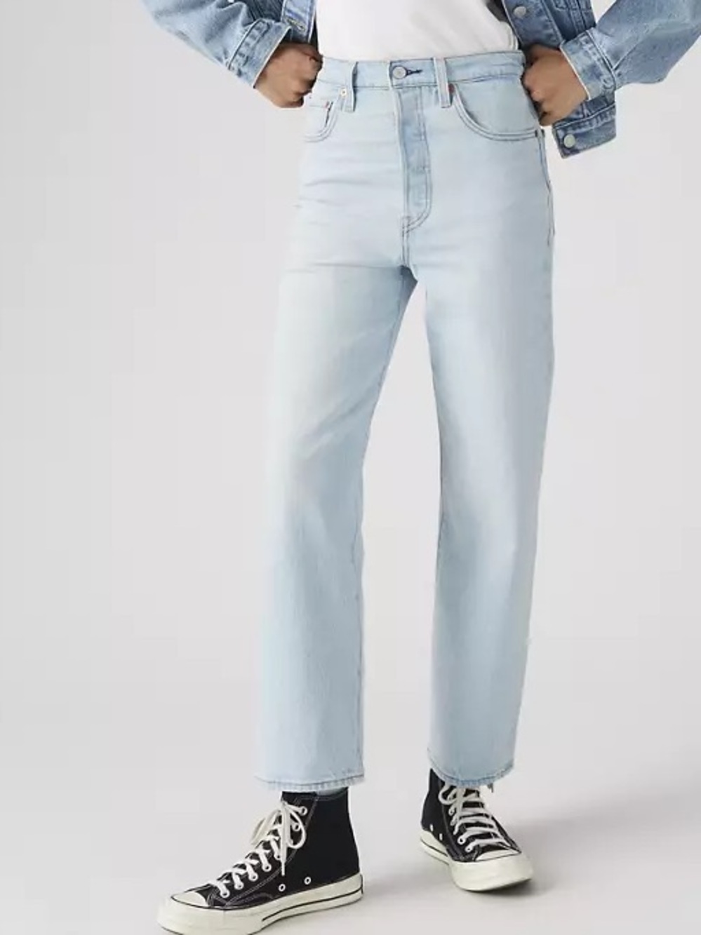 Levi’s Ribcage Straight Ankle High Rise Light Wash Jeans 23 NWT